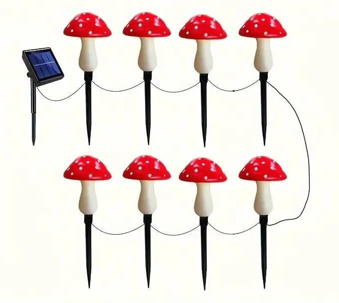 Гирлянда для сада Грибочки на солнечной батарее 8 фигурок (8558d513) - фото 9