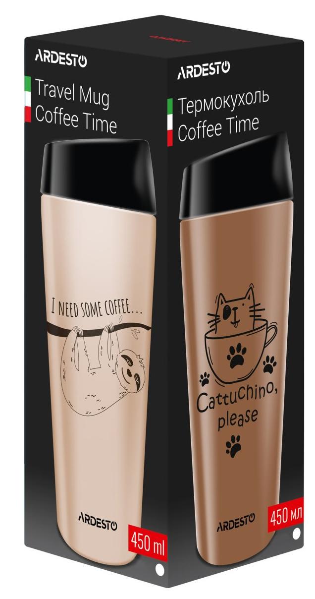 Термочашка Ardesto Coffee time Cat 450 мл Brown (AR2645DMM) - фото 3 Термочашка Ardesto Coffee time Cat 450 мл Brown (AR2645DMM) - фото 3