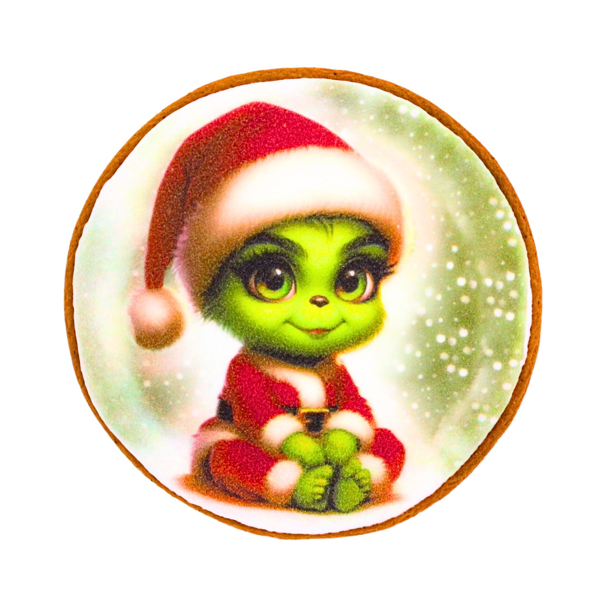 Пряник с принтом Крафт Печиво Новый год Гринч малыш №1 45 г