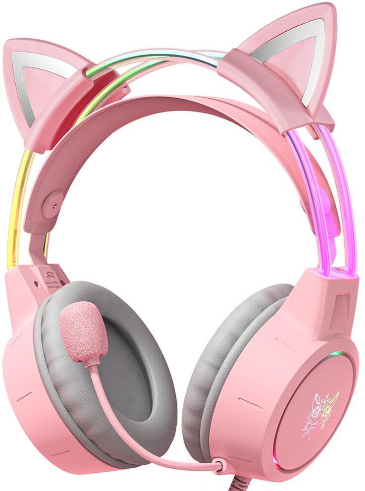 Наушники компьютерные Onikuma X15 Pro проводные с гарнитурой и кошачьими ушками и RGB-подсветкой Розовый (1896419416) Наушники компьютерные Onikuma X15 Pro проводные с гарнитурой и кошачьими ушками и RGB-подсветкой Розовый (1896419416)