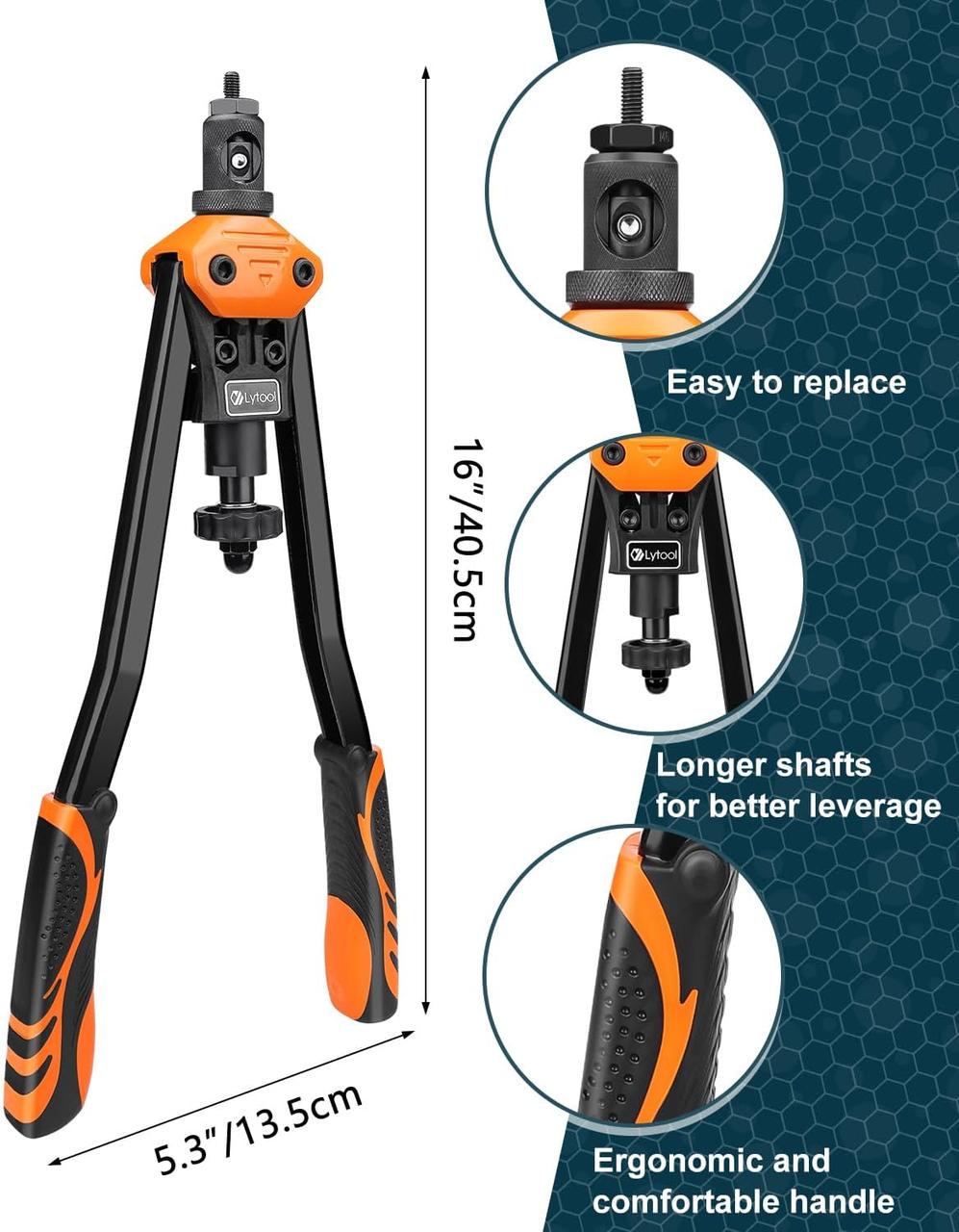 Инструмент для заклепок Lytool Rivnut 16" с 215 заклепками - фото 3 Инструмент для заклепок Lytool Rivnut 16" с 215 заклепками - фото 3