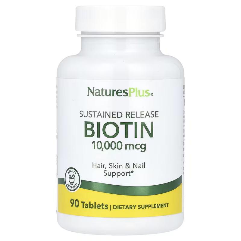 Биотин Nature's Plus Sustained Release Biotin 10,000 mcg 90 таблеток - фото 1