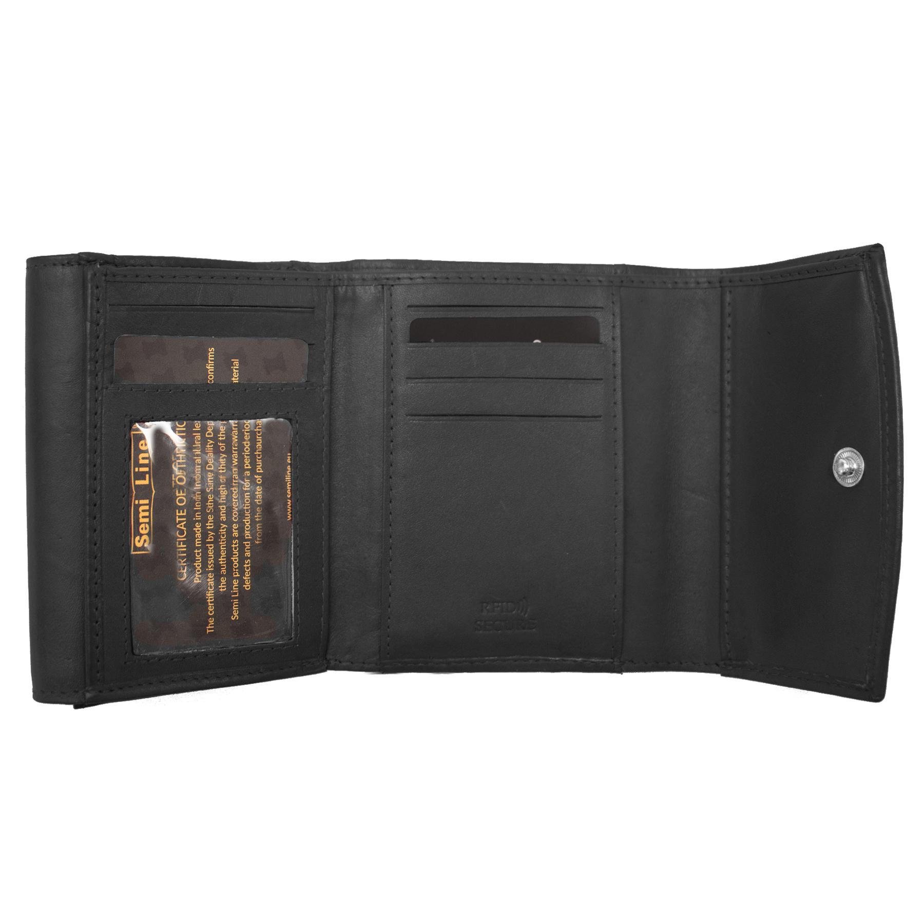Кошелек женский кожаный SEMI LINE RFID Black (P8274-0) - фото 3 Кошелек женский кожаный SEMI LINE RFID Black (P8274-0) - фото 3