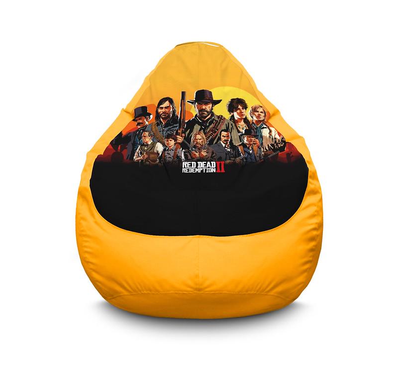 Кресло мешок iPuff RDR 2 Van der Linde gang Оксфорд XL 80x110 см Желтый