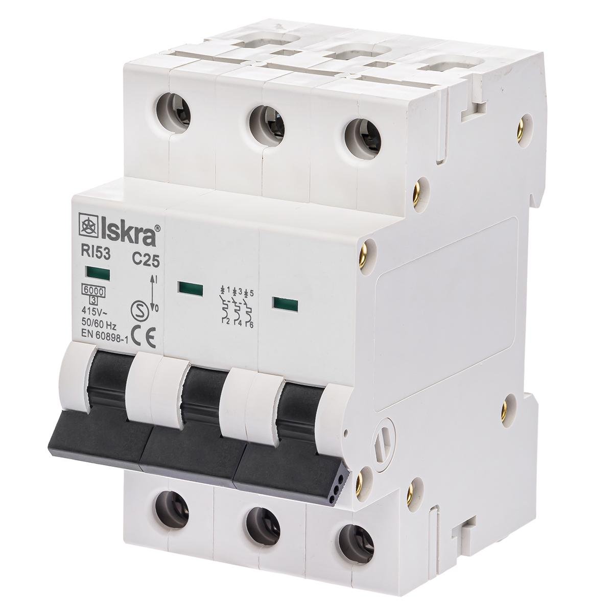 Автоматический выключатель 25A 3P 6 kA C ISKRA RI53C25A (786091131000)