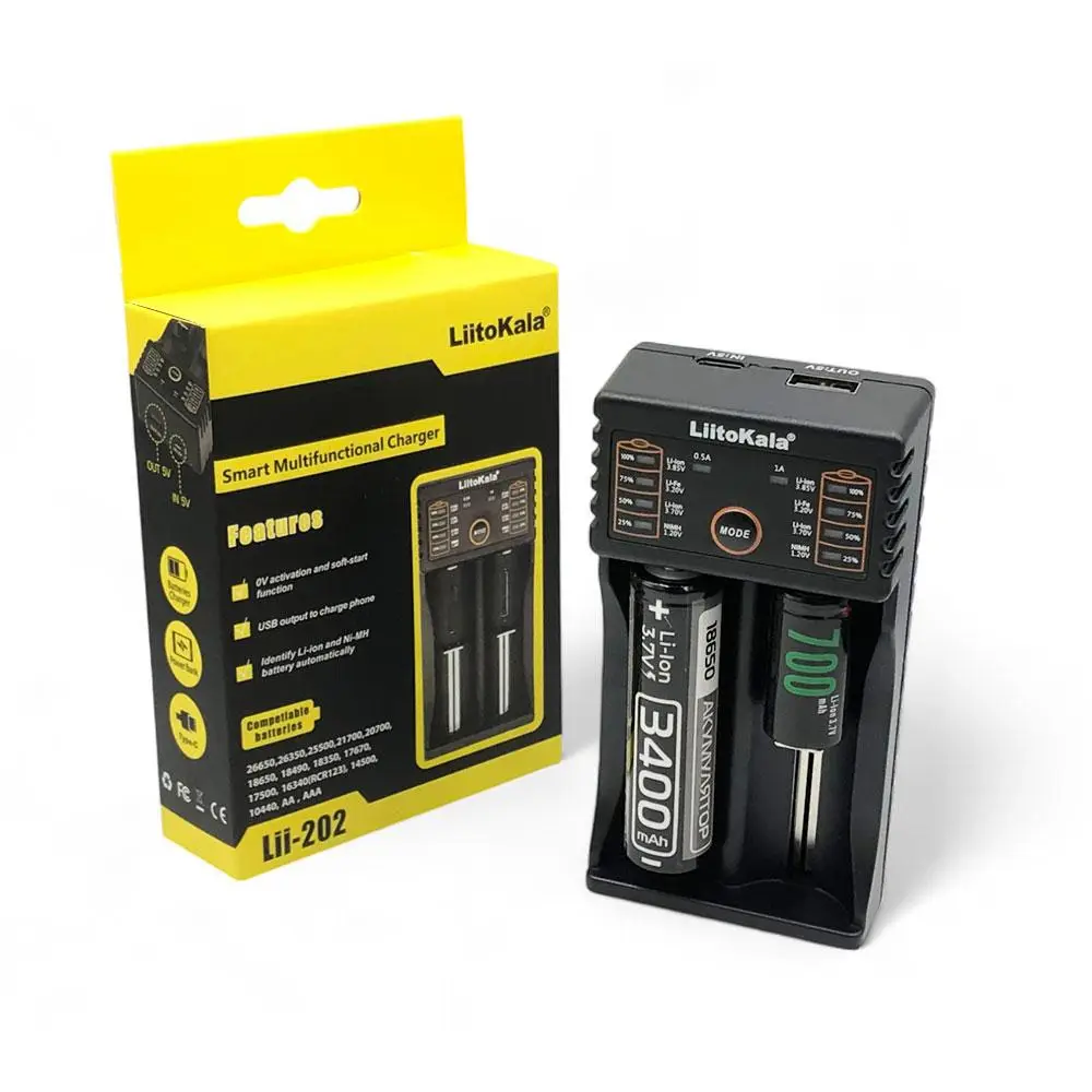 Зарядное устройство универсальное LiitoKala Lii-202/18650 АА/ААА Li-Ion/LiFePO4/Ni-Mh PowerBank (Lii-202) Зарядное устройство универсальное LiitoKala Lii-202/18650 АА/ААА Li-Ion/LiFePO4/Ni-Mh PowerBank (Lii-202)