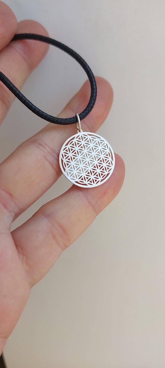 Кулон серебряный 925 пробы медальон Цветок жизни (2762192704) - фото 2