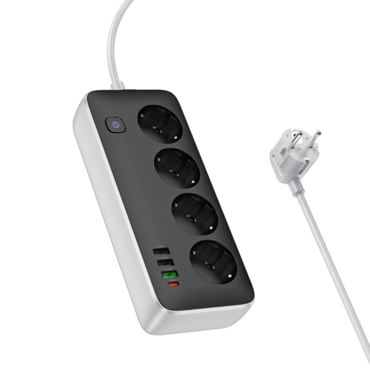 Подовжувач Hoco AC22 USB Type-C QC з шнуром 1,5 м 2500W Black (cf48f349)