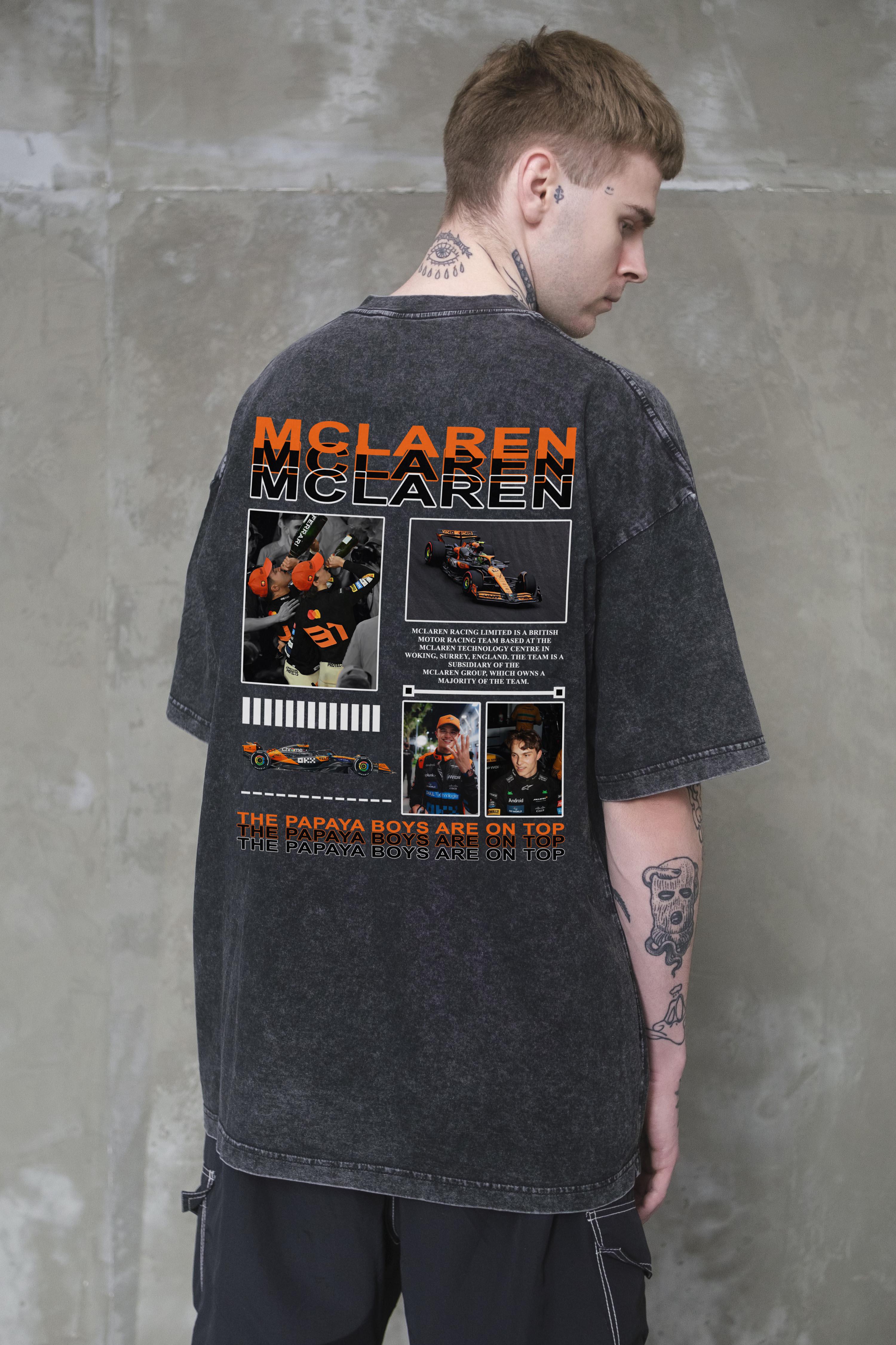 Футболка оверсайз Without Washed Papaya Boys McLaren S/M Black (S/M8056366 8056367)