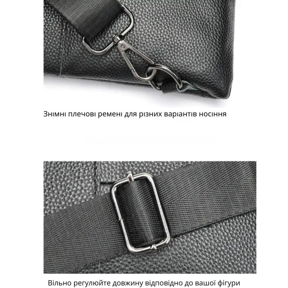 Чоловіча сумка-слінг Lorian з натуральної шкіри із зовнішніми кишенями на блискавці та магніті Чорний (LR 259202-black) - фото 9 Чоловіча сумка-слінг Lorian з натуральної шкіри із зовнішніми кишенями на блискавці та магніті Чорний (LR 259202-black) - фото 9