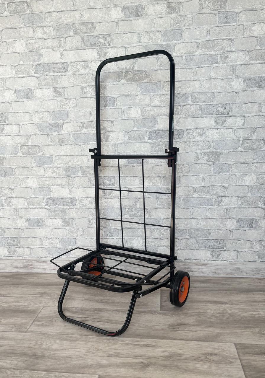 Хозяйственная тележка раскладная Міць с усиленными колесами тележка хозяйственная средняя Черно-оранжевый (2815823453)