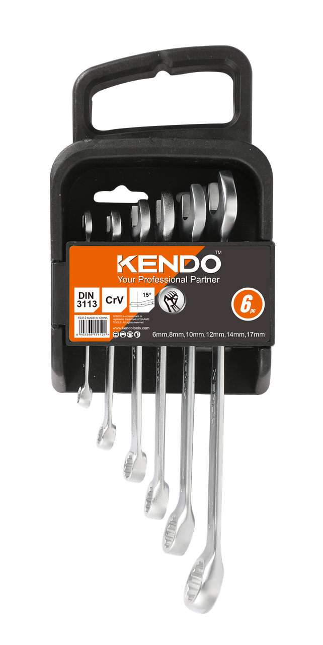 Набор ключей комбинированных гаечных Kendo CR-V 6 шт. 6-17 мм