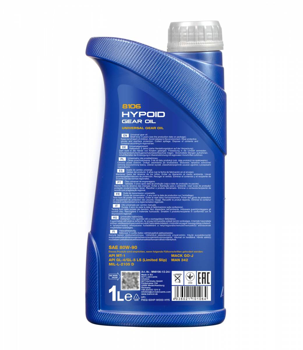 Трансмісійна олія Mannol 8106 HYPOID GEAR OIL 80W-90 GL-4/GL-5 LS 1 л (MN8106-1) - фото 2