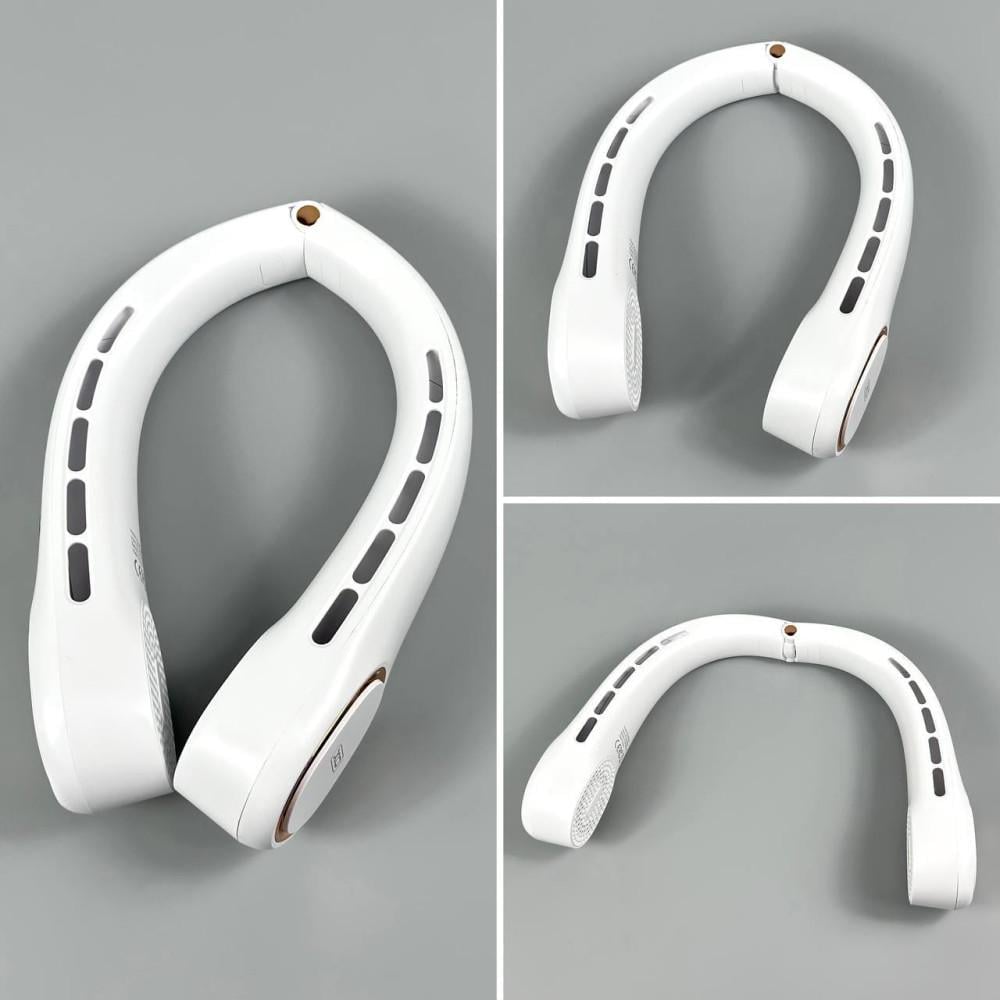 Вентилятор на шию Xo MF100 з акумулятором 1200 mAh White - фото 3