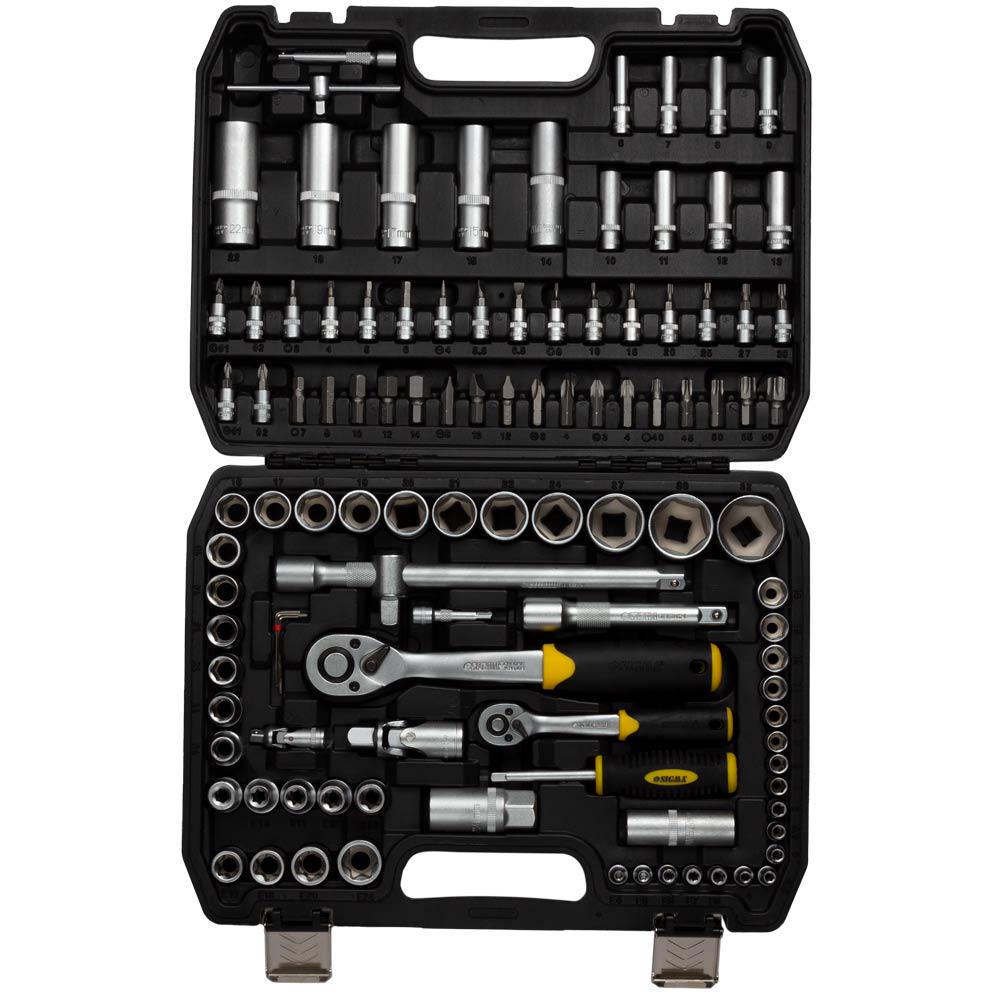 Набір насадок торцевих і біт Sigma CrV mid 1/4" & 1/2" 110 шт. (6003771) - фото 4 Набір насадок торцевих і біт Sigma CrV mid 1/4" & 1/2" 110 шт. (6003771) - фото 4