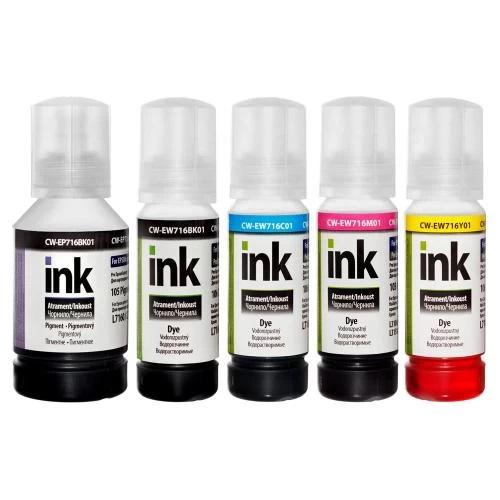 Комплект чернил ColorWay Epson L7160/L7180 BKP/BK/C/M/Y 1x140 4x70 мл (MCT-CW-EP716/EW716SET01)