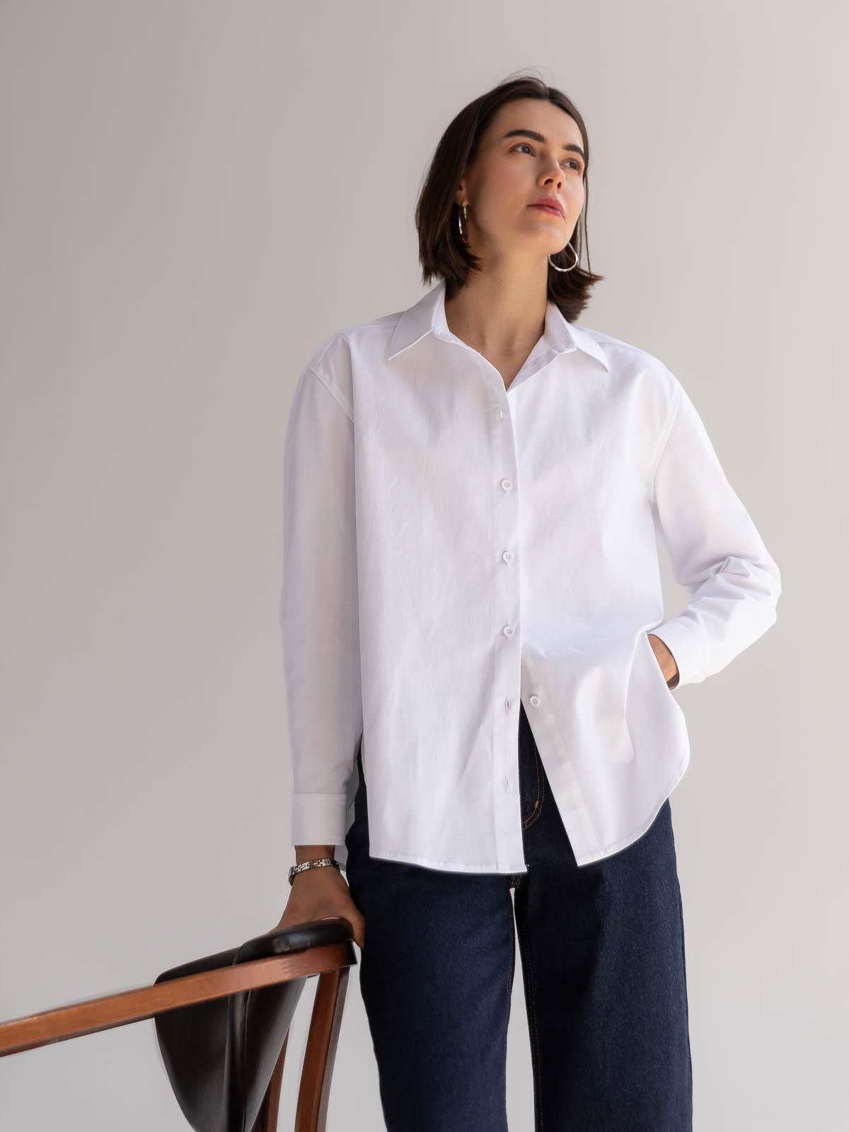 Сорочка жіноча котонова FROMUS M Білий (9507-1) - фото 1