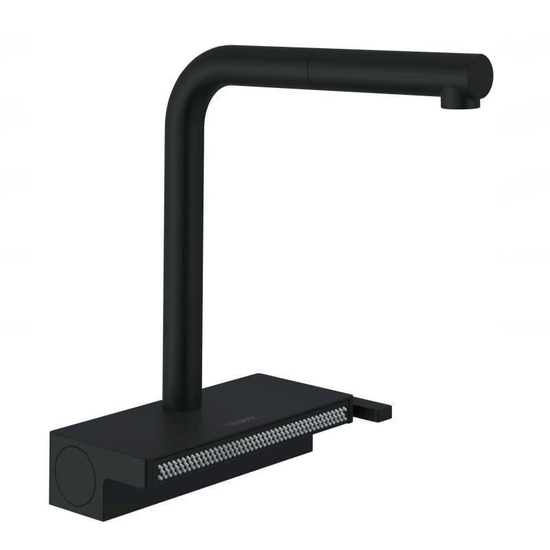 Кухонний змішувач для мийки Hansgrohe Aquno Select 250 2jet з витяжним виливом Black Matt (73836670)