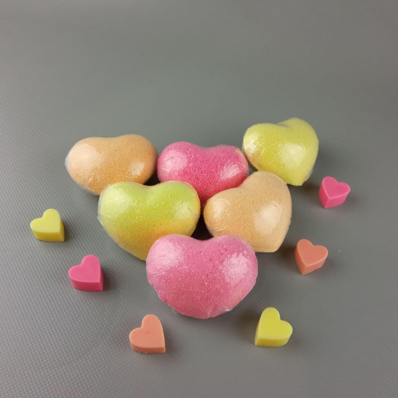 Набор для ванны бомбочки/мыло/мочалка 310 г Розовый/Желтый/Оранжевый (NBS0002) - фото 3