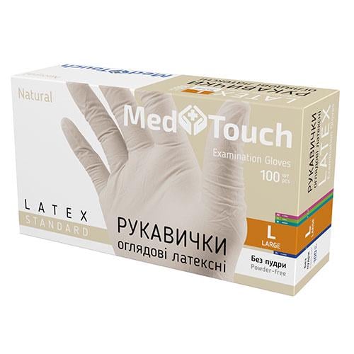 Перчатки MedTouch латексные без пудры 100 шт. L Белый