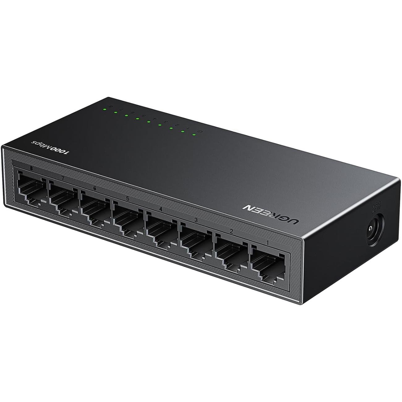 Комутатор UGREEN 8-Port Gigabit Ethernet Switch метал Black (35499EU) Комутатор UGREEN 8-Port Gigabit Ethernet Switch метал Black (35499EU)