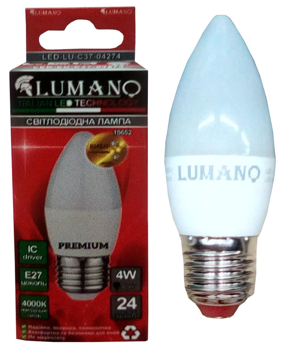 Лампа LED Lumano ДС 4W-E27-4000K 360Lm LU-C37-04274 (18652) - фото 1 Лампа LED Lumano ДС 4W-E27-4000K 360Lm LU-C37-04274 (18652) - фото 1