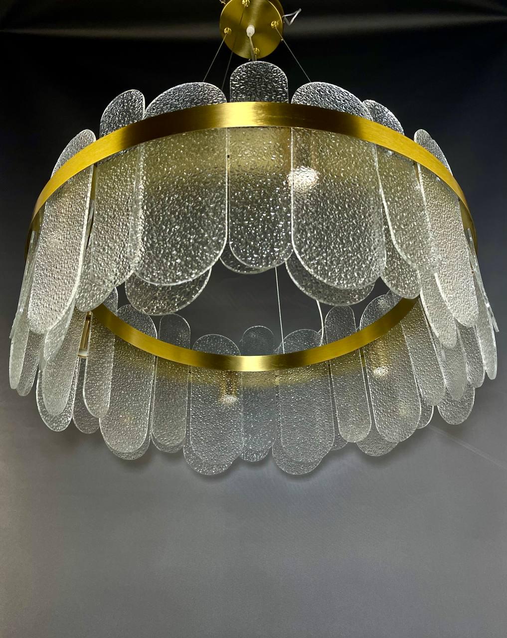 Люстра підвісна Zilini ER2005/600 з скляними пластинами Золотий (23910612) - фото 4