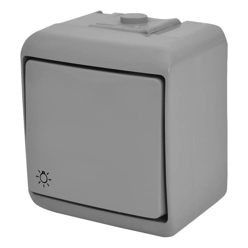 Выключатель ETI VHE-5-SR 1-клавишный "свет" кнопочный внешний IP54 Серый (4668064)