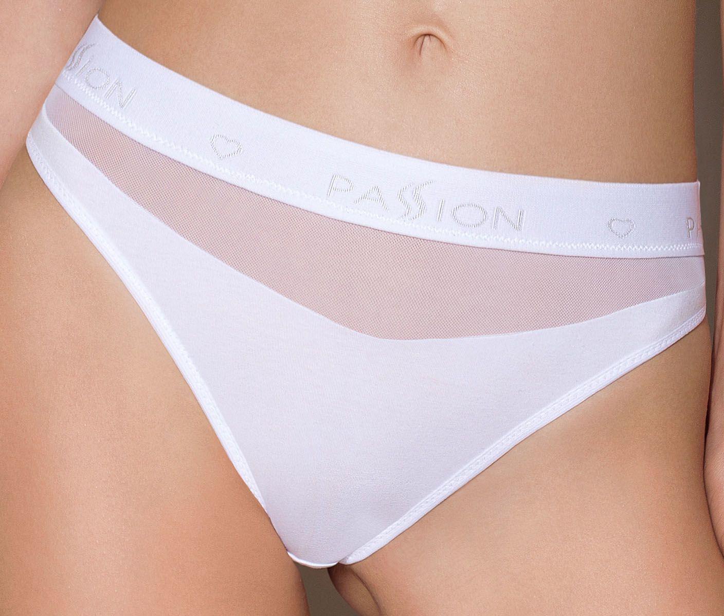 Трусики з прозорою вставкою Passion PS006 M White