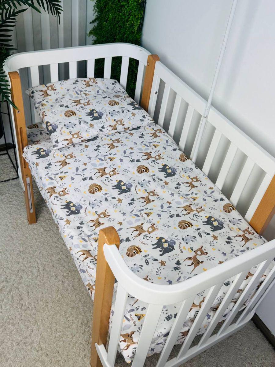 Комплект постельного белья детский наволочка/поддодеяльник/простыня 120х60 см (4419)