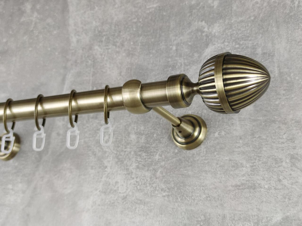 Карниз MStyle металлический для штор однорядный Одеон 25 мм гладкий 240 см Антик (5011156)