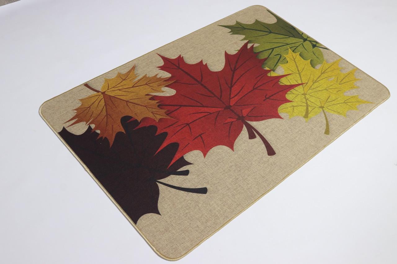 Килимок вхідний Льон leaf на пружній каучуковій основі 45x75 см (5392/5)