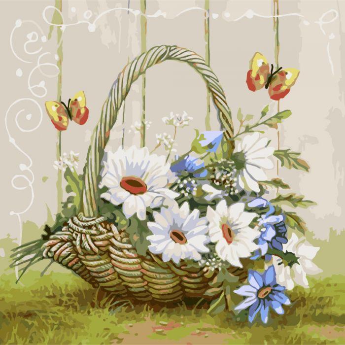 Картина по номерам Идейка Корзинка счастья 40х40 см