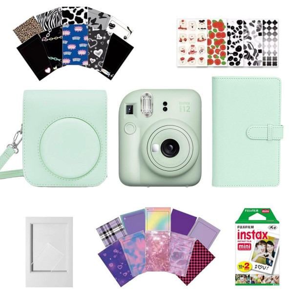 Камера моментального друку Fujifilm Instax Mini 12 + чохол/фотоплівка 20 шт./альбом на 108 фотографій/наклейки 30 шт./фоторамка Green (12052623) - фото 1