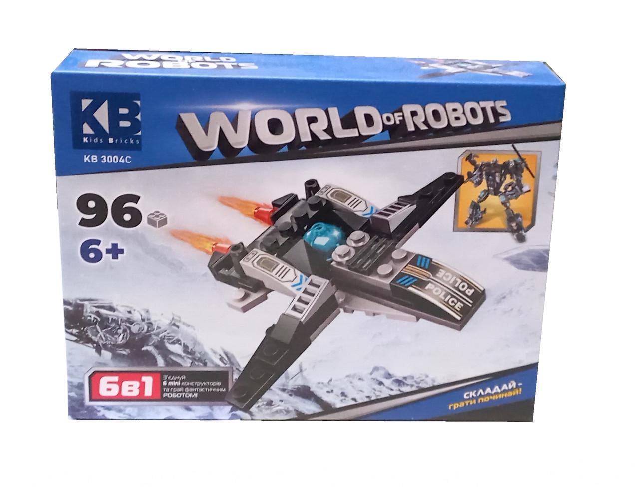 Конструктор LimoToy KB 3004 Самолет Вид C 96 деталей в коробке (6903317594597)