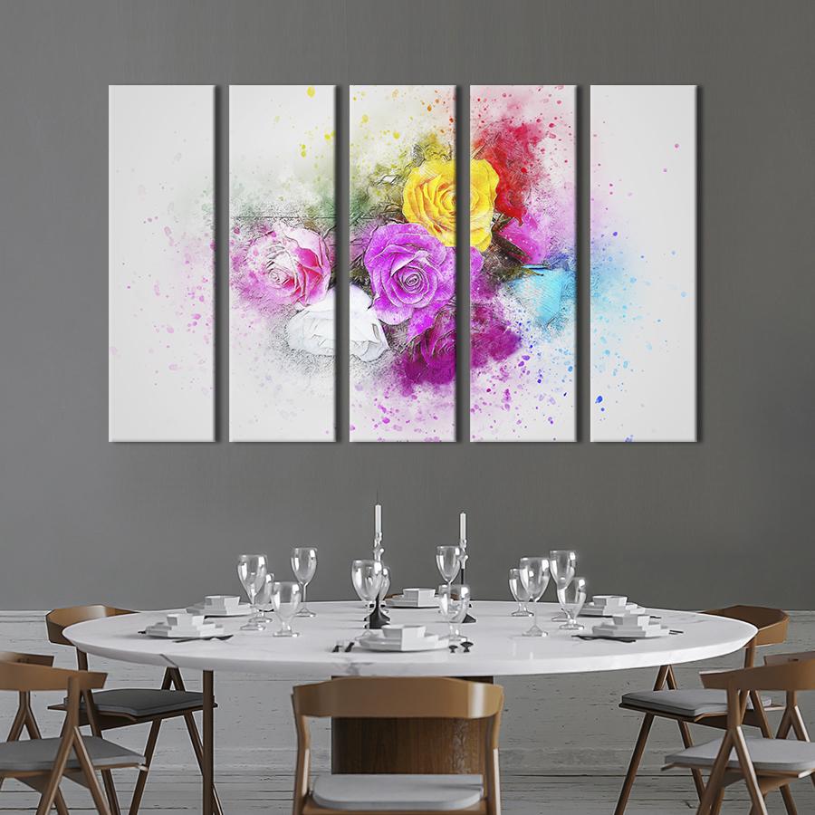 Картина на холсте Красивые розы в букете 87x50 см (862-51)