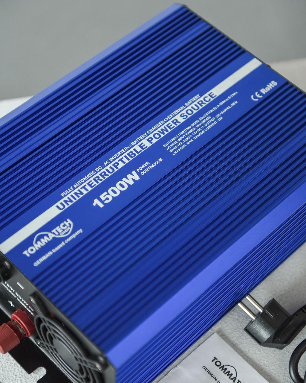 Інвертор із зарядним пристроєм TommaTech UPS-1500 C-1500W модифікована синусоїда - фото 2 Інвертор із зарядним пристроєм TommaTech UPS-1500 C-1500W модифікована синусоїда - фото 2