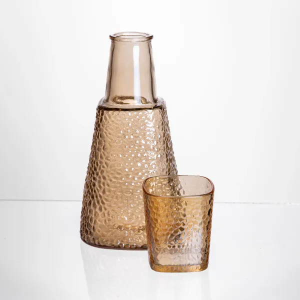 Графин со стаканом-крышкой фактурный 1/0,2 л Карамель - фото 3 Графин со стаканом-крышкой фактурный 1/0,2 л Карамель - фото 3