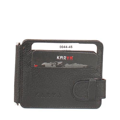 Зажим для купюр Karya 0044-45 из натуральной кожи Черный (2428166885)