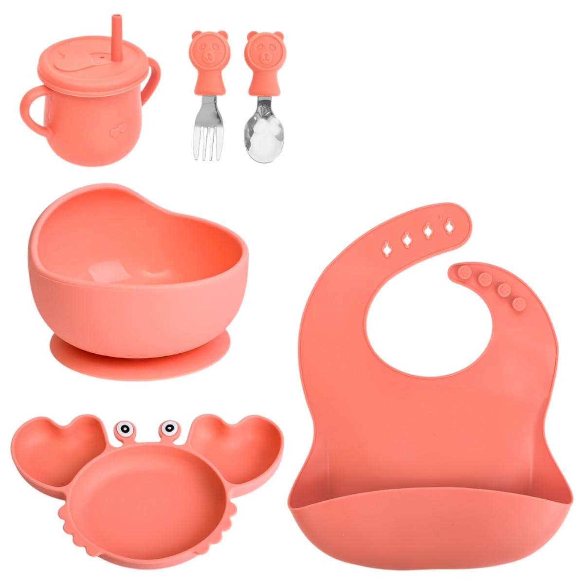 Набор посуды для кормления Tableware Set Крабик детский силиконовый 6 предметов (MA-4908) - фото 1 Набор посуды для кормления Tableware Set Крабик детский силиконовый 6 предметов (MA-4908) - фото 1