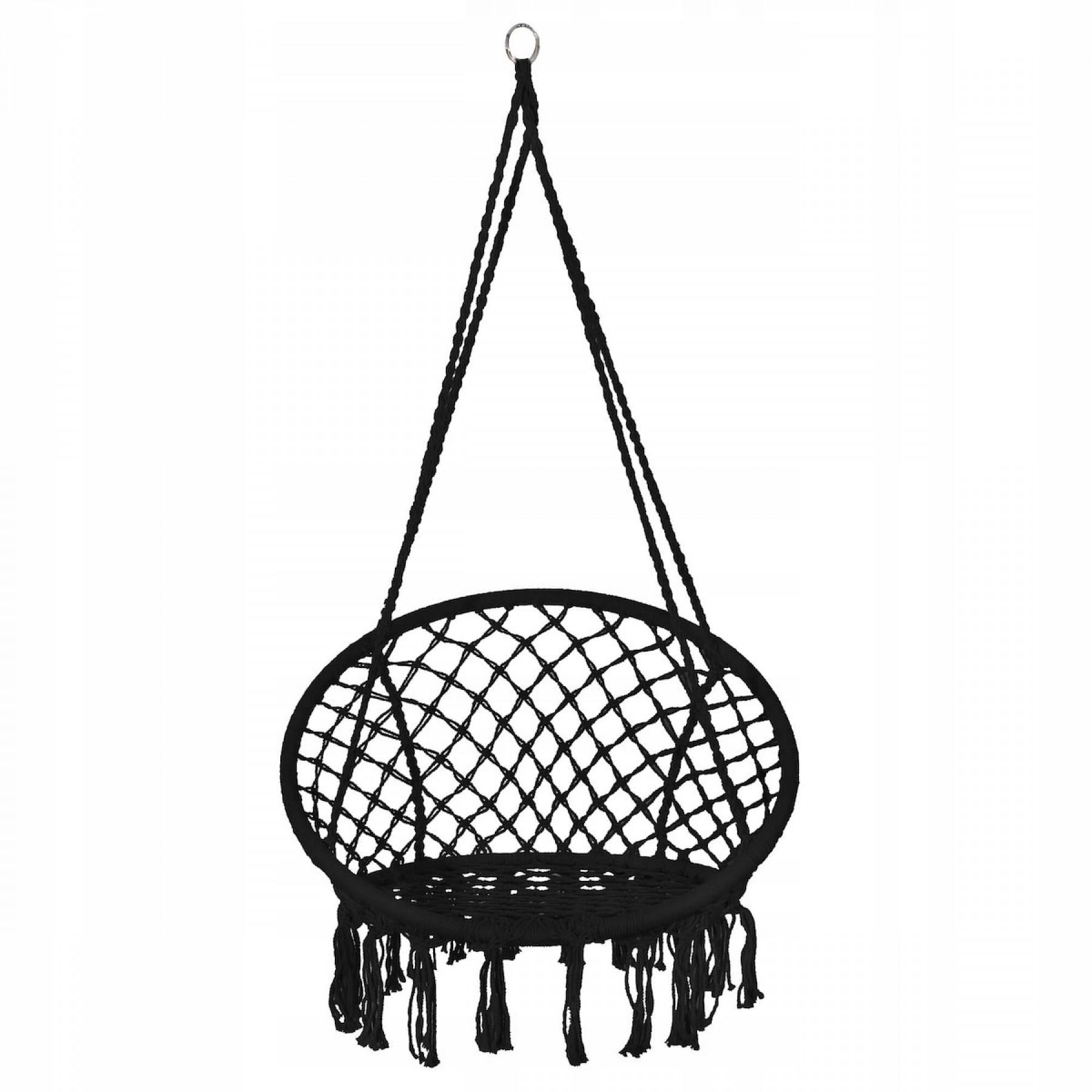 Крісло-гойдалка підвісне Springos SPR0041 плетене Black - фото 3 Крісло-гойдалка підвісне Springos SPR0041 плетене Black - фото 3