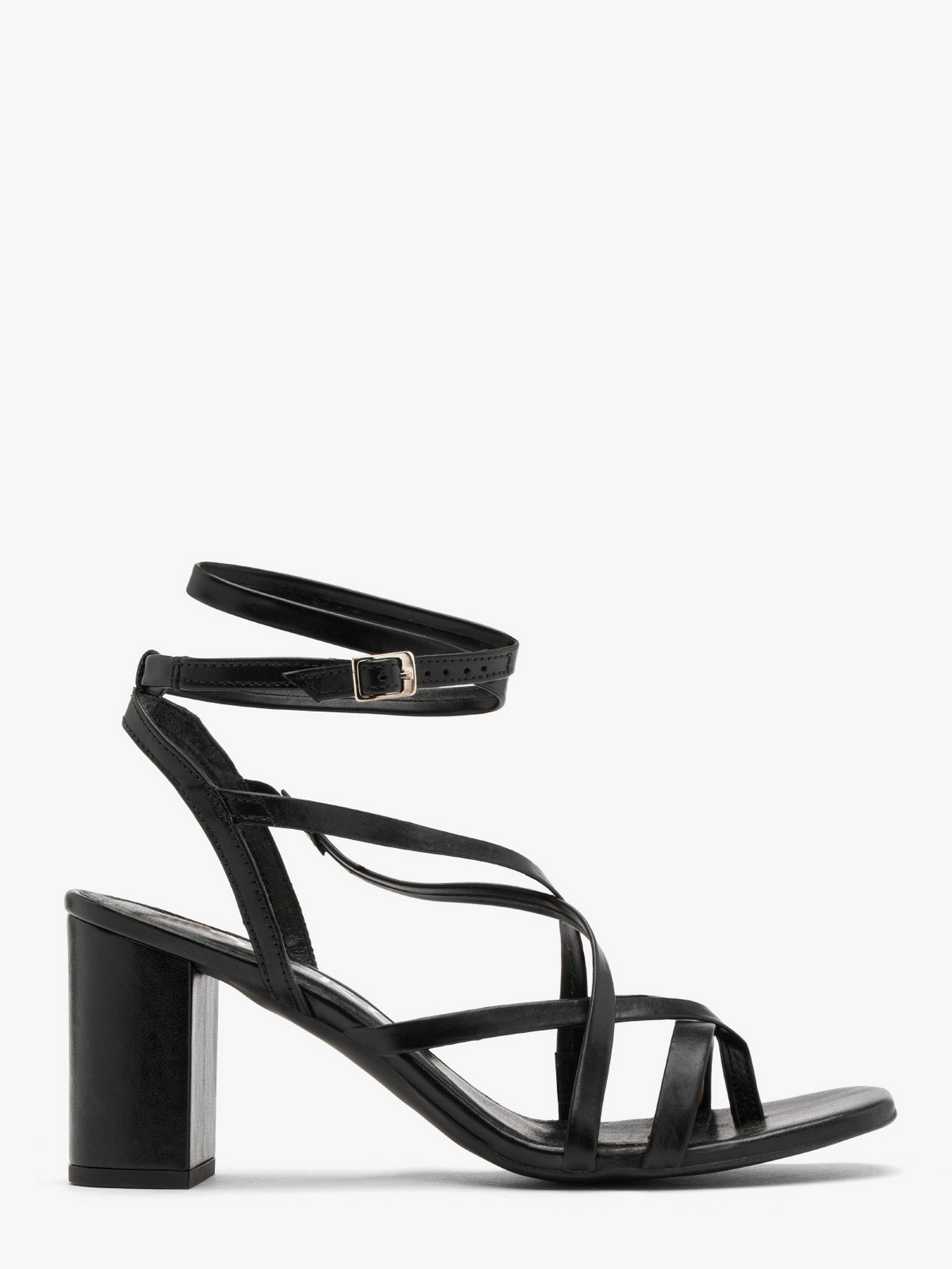 Босоножки гладиаторы женские RYLKO на высоком каблуке кожаные р. 36 Черный (A7F99_T1 __22)