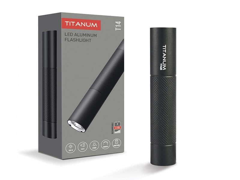 Фонарик светодиодный портативный TITANUM TLF-T14B 300 Lm 5000K Black (7311)