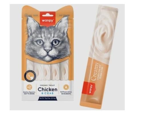 Лакомство для кошек Wanpy Creamy Lickable Treats Chicken & Crab 14 г х 5 шт. (RAC-56)