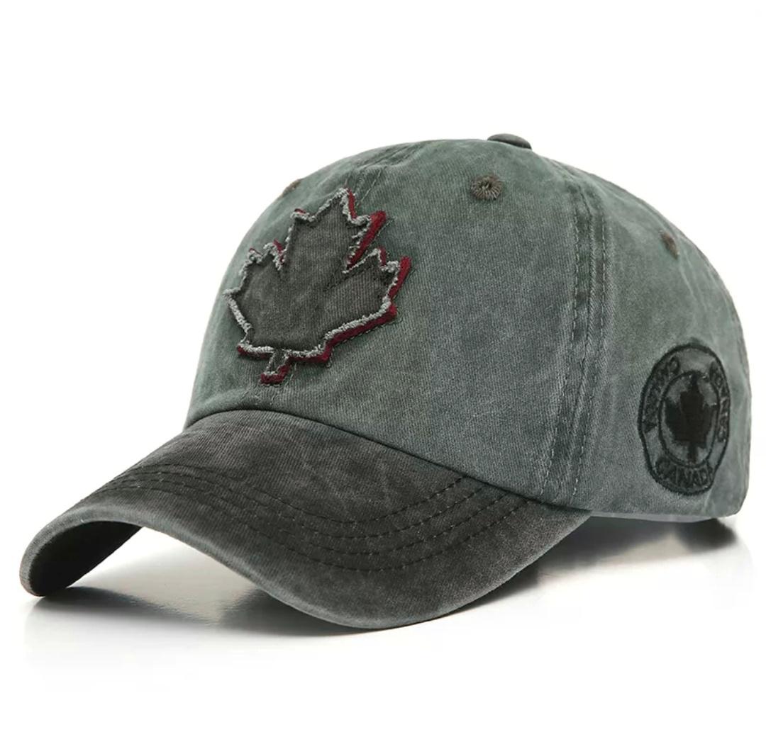 Кепка Canada Maple leaf с изогнутым козырьком унисекс Зеленый