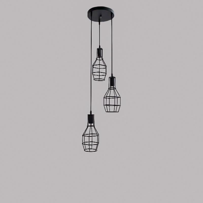 Люстра подвесная лофт Light House SRS-16329/3 на три лампы Черный