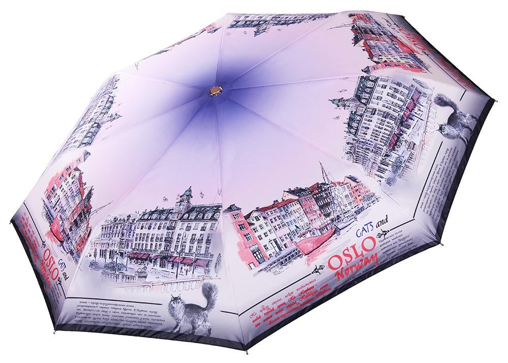 Зонт женский складной Три Слона Осло и котики автомат D 103 мм Multicolor (3844-6)