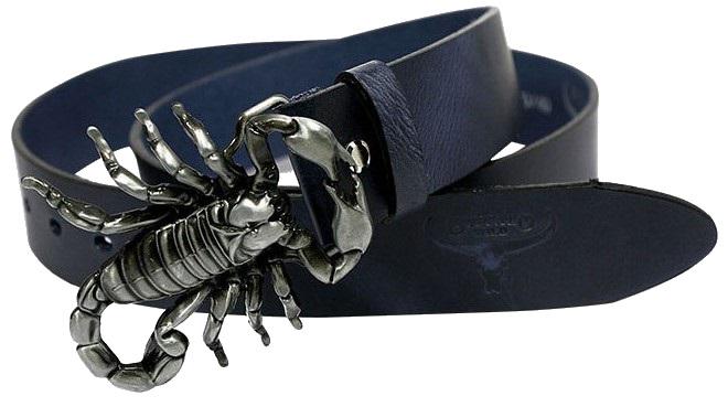 Ремень мужской Cavaldi кожаный Синий (Buffalo G3 blue)