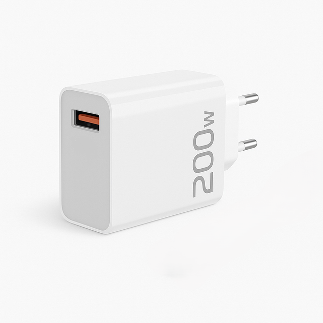 Зарядное устройство от сети с одним портом USB-A 200 Вт Белый Зарядное устройство от сети с одним портом USB-A 200 Вт Белый