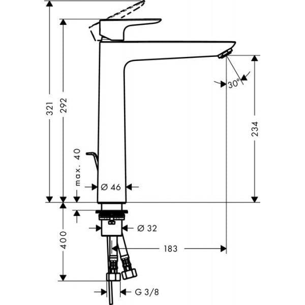 Змішувач для умивальника Hansgrohe Talis E (71716000) - фото 2